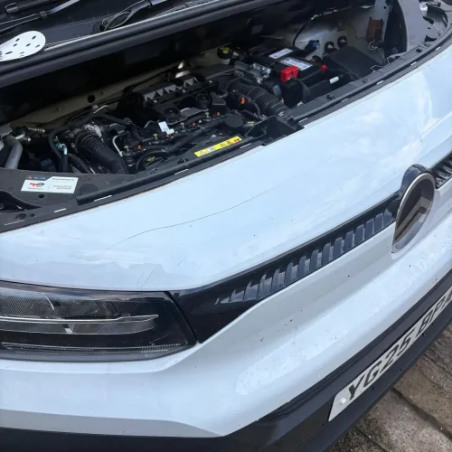 vandal scratches across the front panel before citreon berlingo